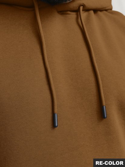 Jack & Jones BRADLEY Hoodie Brown - φούτερ/Φούτερ με κουκούλα - φούτερ/Φούτερ με κουκούλα ανδρικά μεγάλα μεγέθη 