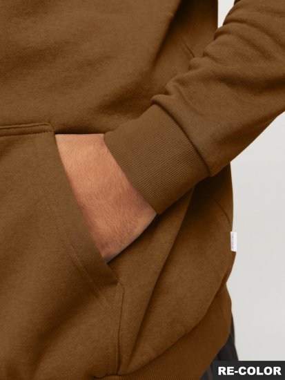 Jack & Jones BRADLEY Hoodie Brown - φούτερ/Φούτερ με κουκούλα - φούτερ/Φούτερ με κουκούλα ανδρικά μεγάλα μεγέθη 