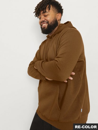 Jack & Jones BRADLEY Hoodie Brown - φούτερ/Φούτερ με κουκούλα - φούτερ/Φούτερ με κουκούλα ανδρικά μεγάλα μεγέθη 