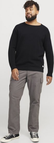 Jack & Jones HILL Knitted Sweater Black - φούτερ/Φούτερ με κουκούλα - φούτερ/Φούτερ με κουκούλα ανδρικά μεγάλα μεγέθη 
