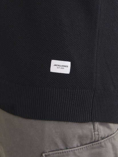 Jack & Jones HILL Knitted Sweater Black - φούτερ/Φούτερ με κουκούλα - φούτερ/Φούτερ με κουκούλα ανδρικά μεγάλα μεγέθη 