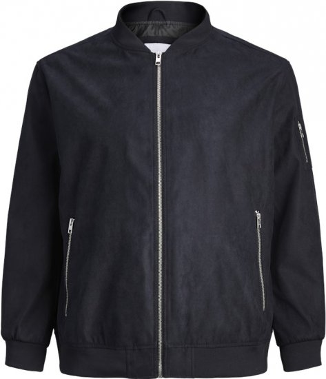 Jack & Jones ROCKY Faux Suede Bomber Jacket Jet Black - Μπουφάν - Aνδρικά μπουφαν μεγάλα μεγέθη