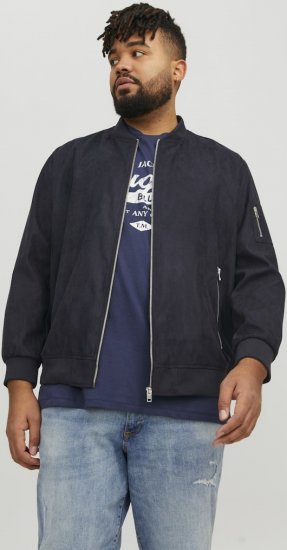 Jack & Jones ROCKY Faux Suede Bomber Jacket Jet Black - Μπουφάν - Aνδρικά μπουφαν μεγάλα μεγέθη