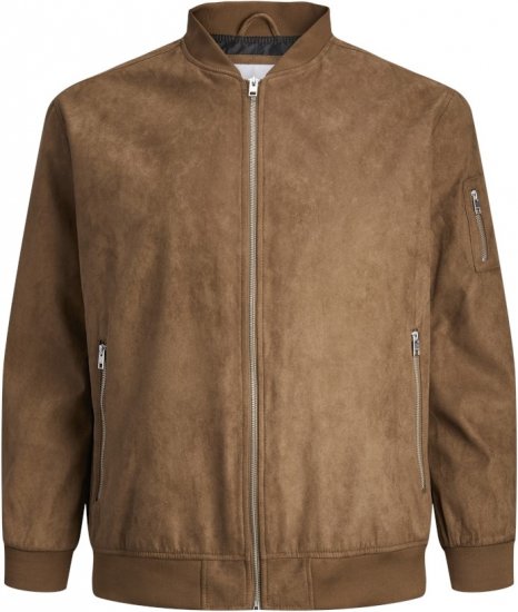 Jack & Jones ROCKY Faux Suede Bomber Jacket Brown - Μπουφάν - Aνδρικά μπουφαν μεγάλα μεγέθη