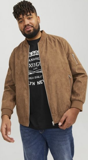 Jack & Jones ROCKY Faux Suede Bomber Jacket Brown - Μπουφάν - Aνδρικά μπουφαν μεγάλα μεγέθη