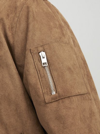 Jack & Jones ROCKY Faux Suede Bomber Jacket Brown - Μπουφάν - Aνδρικά μπουφαν μεγάλα μεγέθη