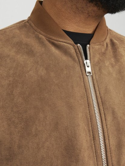Jack & Jones ROCKY Faux Suede Bomber Jacket Brown - Μπουφάν - Aνδρικά μπουφαν μεγάλα μεγέθη