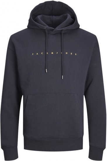 Jack & Jones STAR Hoodie Dark Navy - φούτερ/Φούτερ με κουκούλα - φούτερ/Φούτερ με κουκούλα ανδρικά μεγάλα μεγέθη 