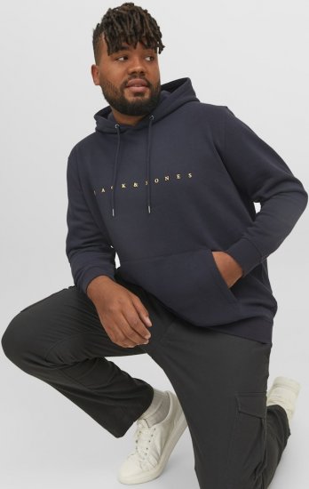 Jack & Jones STAR Hoodie Dark Navy - φούτερ/Φούτερ με κουκούλα - φούτερ/Φούτερ με κουκούλα ανδρικά μεγάλα μεγέθη 