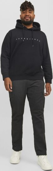 Jack & Jones STAR Hoodie Black - φούτερ/Φούτερ με κουκούλα - φούτερ/Φούτερ με κουκούλα ανδρικά μεγάλα μεγέθη 