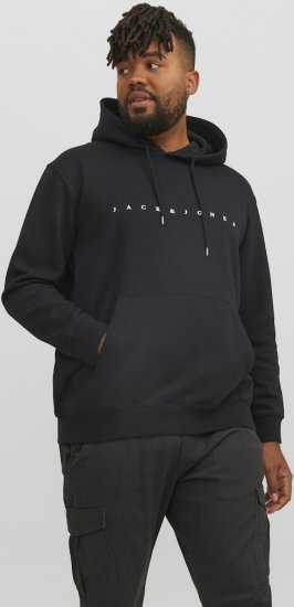 Jack & Jones STAR Hoodie Black - φούτερ/Φούτερ με κουκούλα - φούτερ/Φούτερ με κουκούλα ανδρικά μεγάλα μεγέθη 
