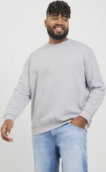 Jack & Jones BRADLEY Sweatshirt Light Grey Melange - φούτερ/Φούτερ με κουκούλα - φούτερ/Φούτερ με κουκούλα ανδρικά μεγάλα μεγέθη 