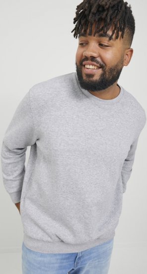Jack & Jones BRADLEY Sweatshirt Light Grey Melange - φούτερ/Φούτερ με κουκούλα - φούτερ/Φούτερ με κουκούλα ανδρικά μεγάλα μεγέθη 