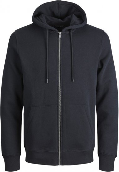 Jack & Jones BRADLEY Zip Hoodi Black - φούτερ/Φούτερ με κουκούλα - φούτερ/Φούτερ με κουκούλα ανδρικά μεγάλα μεγέθη 