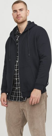 Jack & Jones BRADLEY Zip Hoodi Black - φούτερ/Φούτερ με κουκούλα - φούτερ/Φούτερ με κουκούλα ανδρικά μεγάλα μεγέθη 