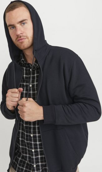 Jack & Jones BRADLEY Zip Hoodi Black - φούτερ/Φούτερ με κουκούλα - φούτερ/Φούτερ με κουκούλα ανδρικά μεγάλα μεγέθη 