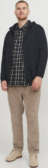 Jack & Jones BRADLEY Zip Hoodi Black - φούτερ/Φούτερ με κουκούλα - φούτερ/Φούτερ με κουκούλα ανδρικά μεγάλα μεγέθη 