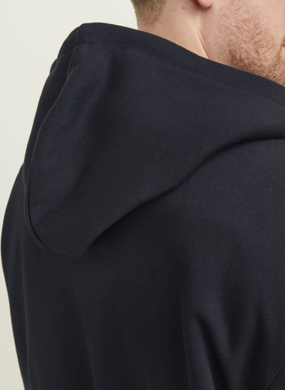 Jack & Jones BRADLEY Zip Hoodi Black - φούτερ/Φούτερ με κουκούλα - φούτερ/Φούτερ με κουκούλα ανδρικά μεγάλα μεγέθη 