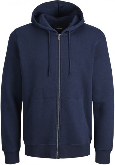 Jack & Jones BRADLEY Zip Hoodie Navy Blazer - φούτερ/Φούτερ με κουκούλα - φούτερ/Φούτερ με κουκούλα ανδρικά μεγάλα μεγέθη 