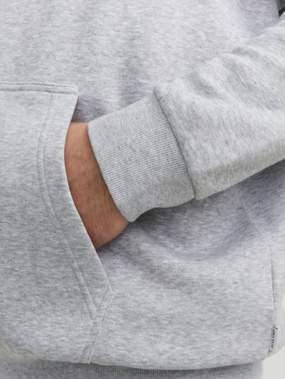 Jack & Jones BRADLEY Zip Hoodie Light Grey Melange - φούτερ/Φούτερ με κουκούλα - φούτερ/Φούτερ με κουκούλα ανδρικά μεγάλα μεγέθη 
