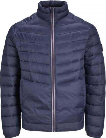 Jack & Jones SPRINT True Red Stitches Quilted Collar Jacket Navy Blazer - Μπουφάν - Aνδρικά μπουφαν μεγάλα μεγέθη