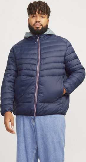 Jack & Jones SPRINT True Red Stitches Quilted Collar Jacket Navy Blazer - Μπουφάν - Aνδρικά μπουφαν μεγάλα μεγέθη