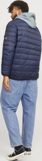 Jack & Jones SPRINT True Red Stitches Quilted Collar Jacket Navy Blazer - Μπουφάν - Aνδρικά μπουφαν μεγάλα μεγέθη
