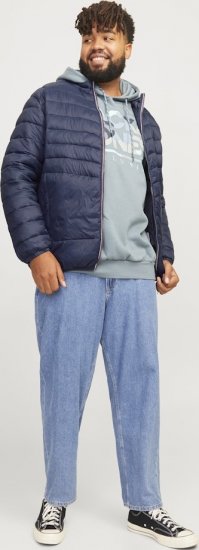 Jack & Jones SPRINT True Red Stitches Quilted Collar Jacket Navy Blazer - Μπουφάν - Aνδρικά μπουφαν μεγάλα μεγέθη