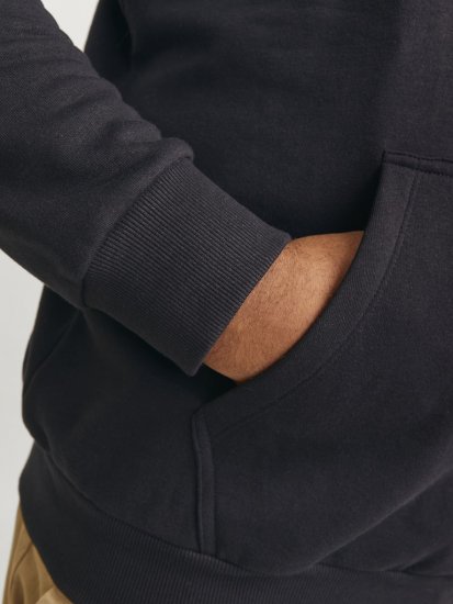 Jack & Jones CALEB Hoodie Black - φούτερ/Φούτερ με κουκούλα - φούτερ/Φούτερ με κουκούλα ανδρικά μεγάλα μεγέθη 