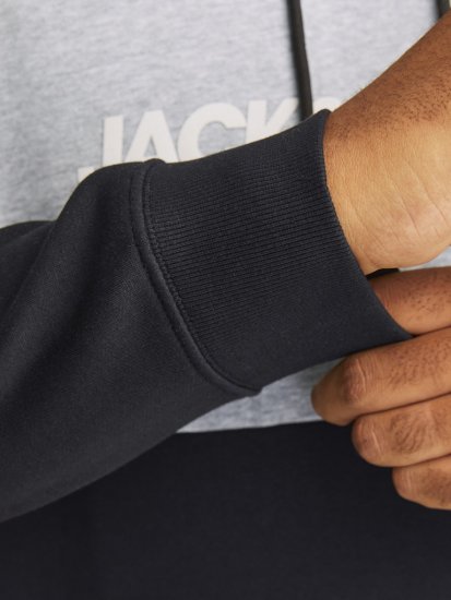 Jack & Jones LEGACY 2 Color Hoodie Black - φούτερ/Φούτερ με κουκούλα - φούτερ/Φούτερ με κουκούλα ανδρικά μεγάλα μεγέθη 
