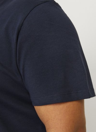 Jack & Jones CALEB VARSITY O-Neck T-Shirt Navy Blazer - Μακό μπλουζάκια - Aνδρικά μπλουζεσ μεγάλα μεγέθη