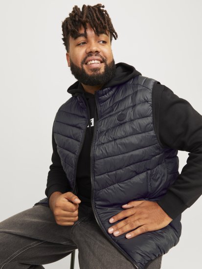 Jack & Jones SPRINT BODYWARMER With Collar Black - Μπουφάν - Aνδρικά μπουφαν μεγάλα μεγέθη