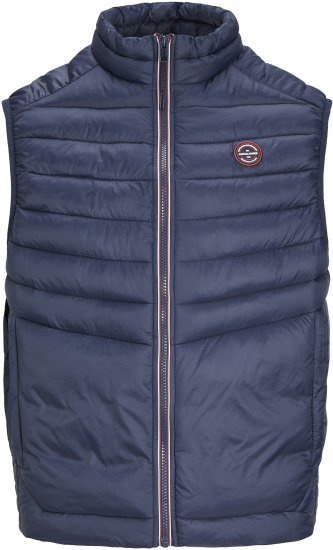 Jack & Jones SPRINT True Red Stitches BODYWARMER Navy Blazer - Μπουφάν - Aνδρικά μπουφαν μεγάλα μεγέθη