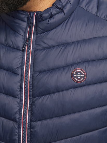 Jack & Jones SPRINT True Red Stitches BODYWARMER Navy Blazer - Μπουφάν - Aνδρικά μπουφαν μεγάλα μεγέθη