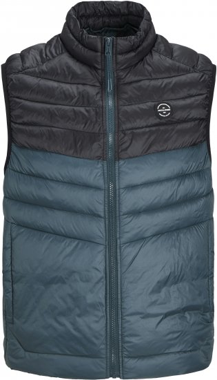 Jack & Jones SPRINT Black Blocking BODYWARMER With Collar Dark Turquoise - Μπουφάν - Aνδρικά μπουφαν μεγάλα μεγέθη