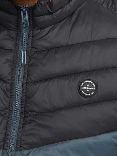 Jack & Jones SPRINT Black Blocking BODYWARMER With Collar Dark Turquoise - Μπουφάν - Aνδρικά μπουφαν μεγάλα μεγέθη