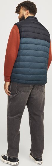 Jack & Jones SPRINT Black Blocking BODYWARMER With Collar Dark Turquoise - Μπουφάν - Aνδρικά μπουφαν μεγάλα μεγέθη