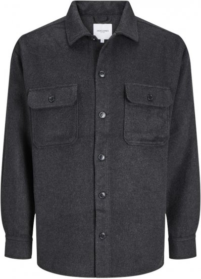 Jack & Jones BRADLEY OLLIE Overshirt LS Black - Πουκάμισα - Aνδρικά πουκαμισα μεγαλα μεγάλα μεγέθη