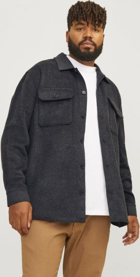 Jack & Jones BRADLEY OLLIE Overshirt LS Black - Πουκάμισα - Aνδρικά πουκαμισα μεγαλα μεγάλα μεγέθη