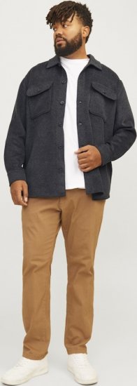 Jack & Jones BRADLEY OLLIE Overshirt LS Black - Πουκάμισα - Aνδρικά πουκαμισα μεγαλα μεγάλα μεγέθη