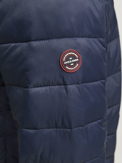 Jack & Jones SPRINT Red Stitches Quilted Hooded Jacket Navy Blazer - Μπουφάν - Aνδρικά μπουφαν μεγάλα μεγέθη