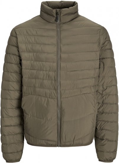 Jack & Jones STATE Puffer Jacket With Collar Brown - Μπουφάν - Aνδρικά μπουφαν μεγάλα μεγέθη