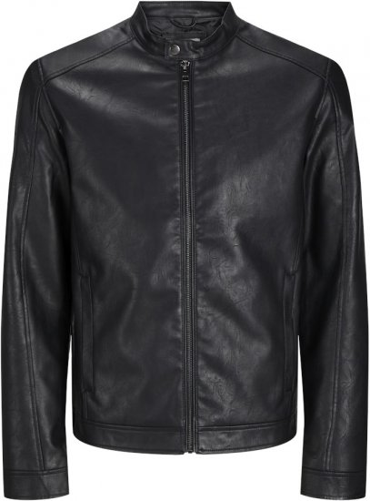 Jack & Jones DYLAN Clean PU Jacket Black - Μπουφάν - Aνδρικά μπουφαν μεγάλα μεγέθη