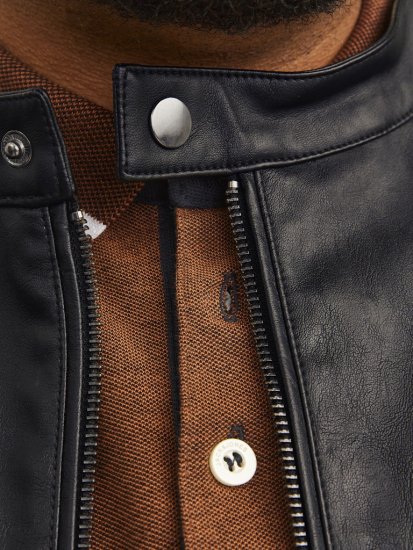 Jack & Jones DYLAN Clean PU Jacket Black - Μπουφάν - Aνδρικά μπουφαν μεγάλα μεγέθη