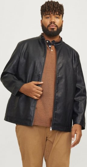 Jack & Jones DYLAN Clean PU Jacket Black - Μπουφάν - Aνδρικά μπουφαν μεγάλα μεγέθη