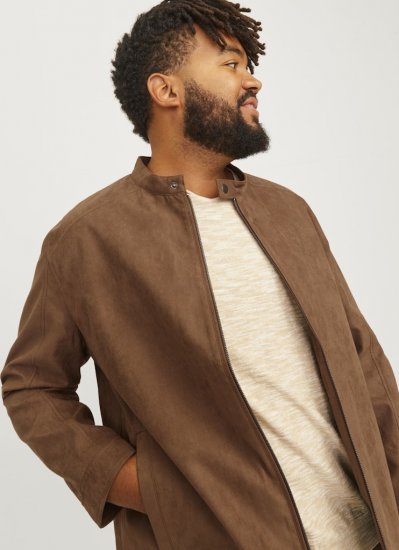 Jack & Jones DYLAN Clean Jacket Brown - Μπουφάν - Aνδρικά μπουφαν μεγάλα μεγέθη