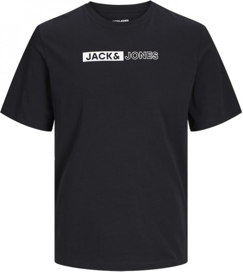 Jack & Jones CORP Logo Play 5 T-Shirt Black - Μακό μπλουζάκια - Aνδρικά μπλουζεσ μεγάλα μεγέθη