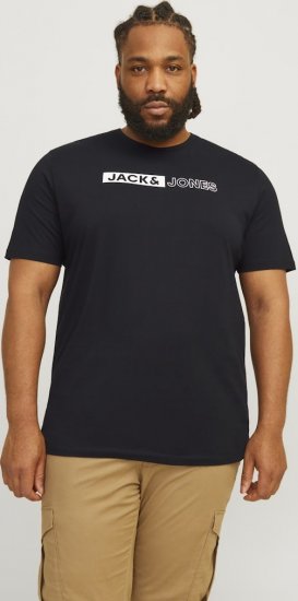 Jack & Jones CORP Logo Play 5 T-Shirt Black - Μακό μπλουζάκια - Aνδρικά μπλουζεσ μεγάλα μεγέθη