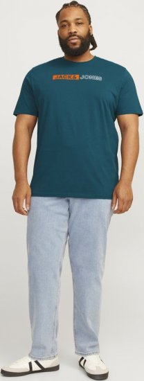 Jack & Jones CORP Logo Play 5 T-Shirt Deep Teal - Μακό μπλουζάκια - Aνδρικά μπλουζεσ μεγάλα μεγέθη