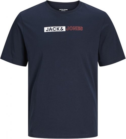 Jack & Jones CORP Logo Play 5 T-Shirt Navy Blazer - Μακό μπλουζάκια - Aνδρικά μπλουζεσ μεγάλα μεγέθη
